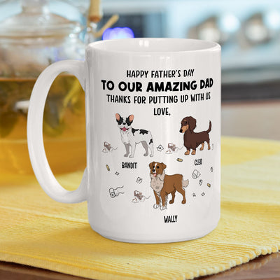 Dog Thanks For Dad - Personalized Custom Coffee Mug