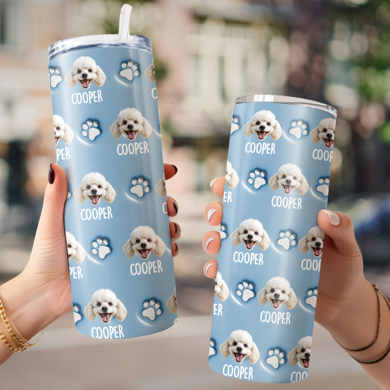 Happy Dog - Personalized Custom 3D Inflated Effect Skinny Tumbler