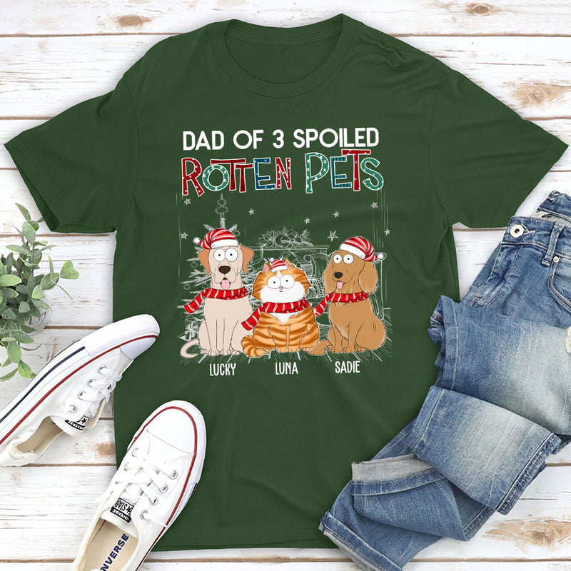 Dad Of A Spoiled Rotten Dog 2 - Personalized Custom Unisex T-shirt