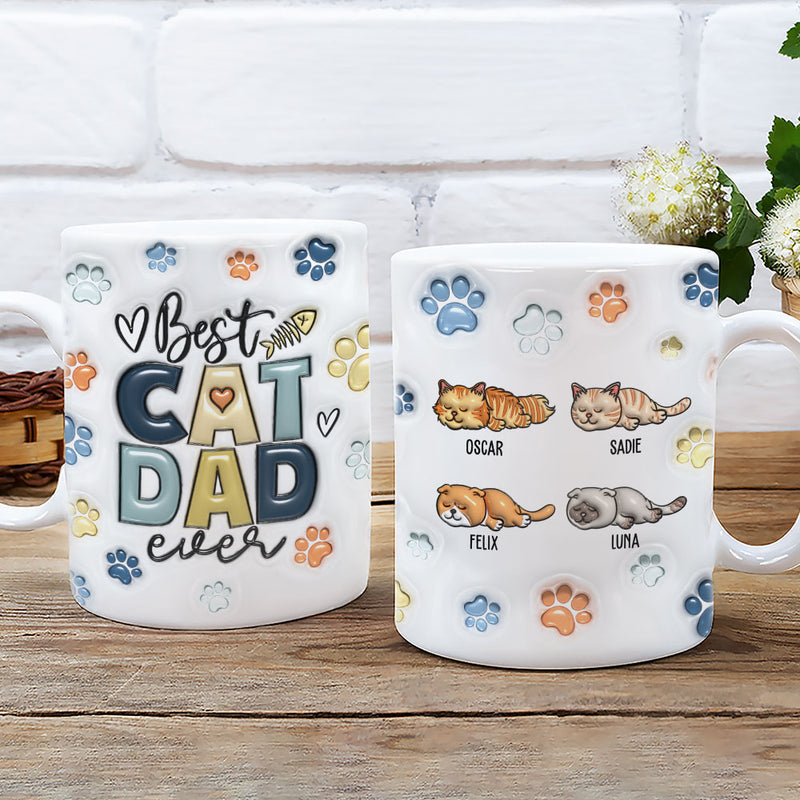 Best Cat Dad Mom In The World - Personalized Custom 3D Inflated Effect Mug