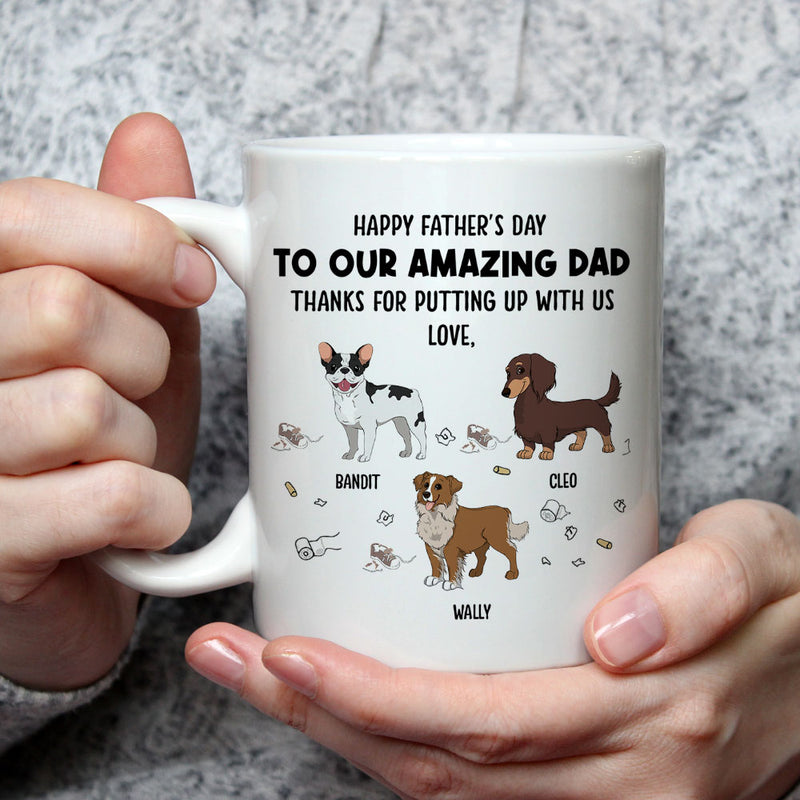 Dog Thanks For Dad - Personalized Custom Coffee Mug