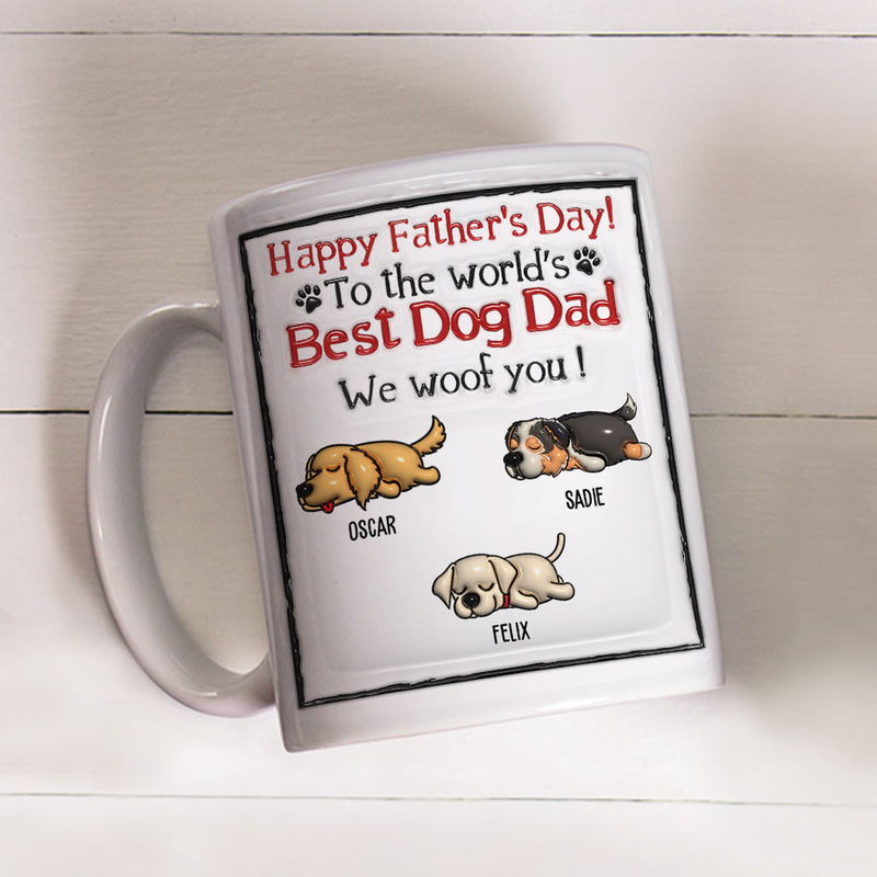 Best Dog Dad In The World - Personalized Custom 3D Inflated Effect Mug