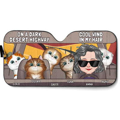 On A Dark Desert Highway - Personalized Car Sunshade