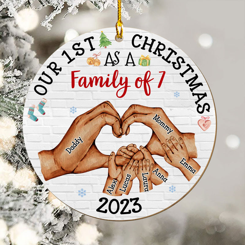 Our First Christmas - Personalized Custom 1-layered Wood Ornament