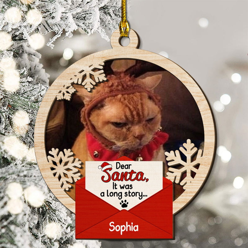 Dear Santa I Was Naughty - Personalized Custom 2-layered Wood Ornament