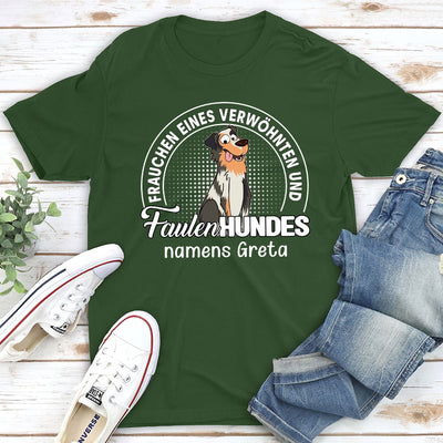 Faulen Hundes - Personalisiertes Unisex T-shirt