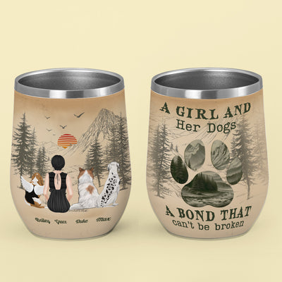 A Girl And Her Dog - Personalized Custom Wine Tumbler