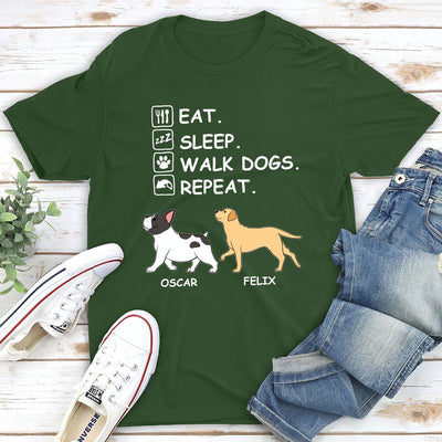 Eat Sleep Walk Repeat - Personalized Custom Unisex T-shirt