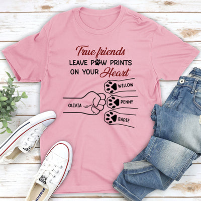 True Friend Leaves Paw Prints - Personalized Custom Unisex T-shirt