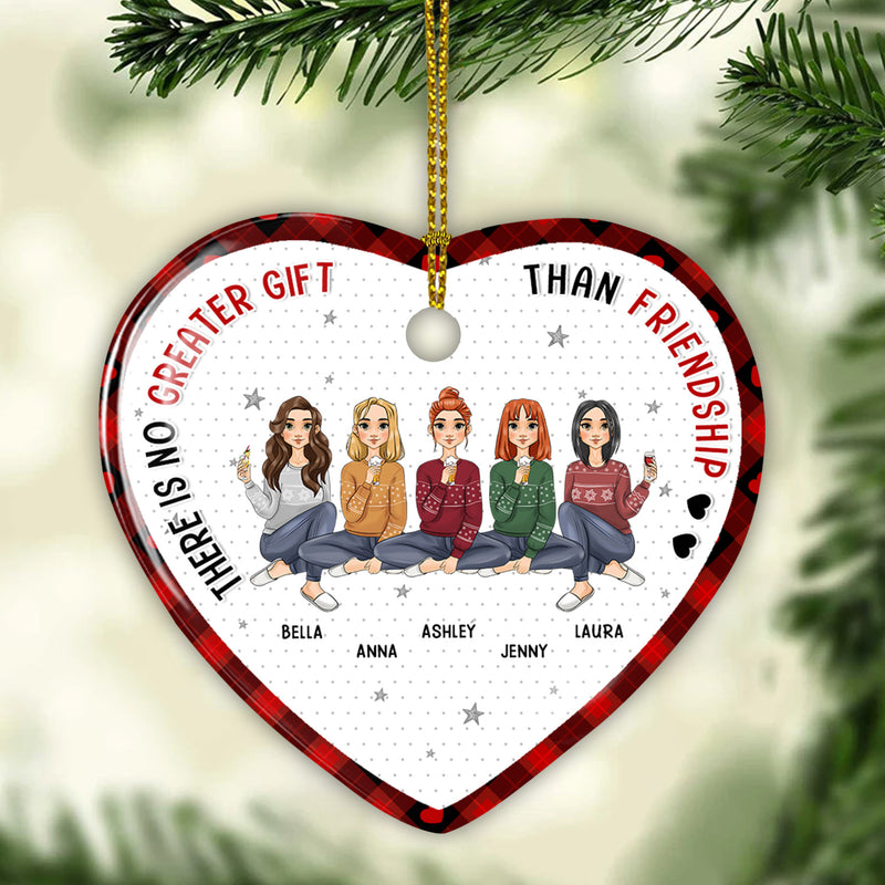 Greater Than Friendship - Personalized Custom Heart Ceramic Ornament