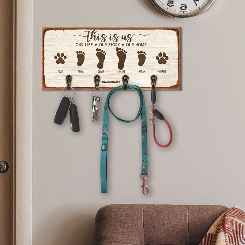 This Is Us - Personalized Custom Wooden Key Holder