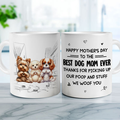 To The Best Dog Mom Ever - Personalized Custom Coffee Mug