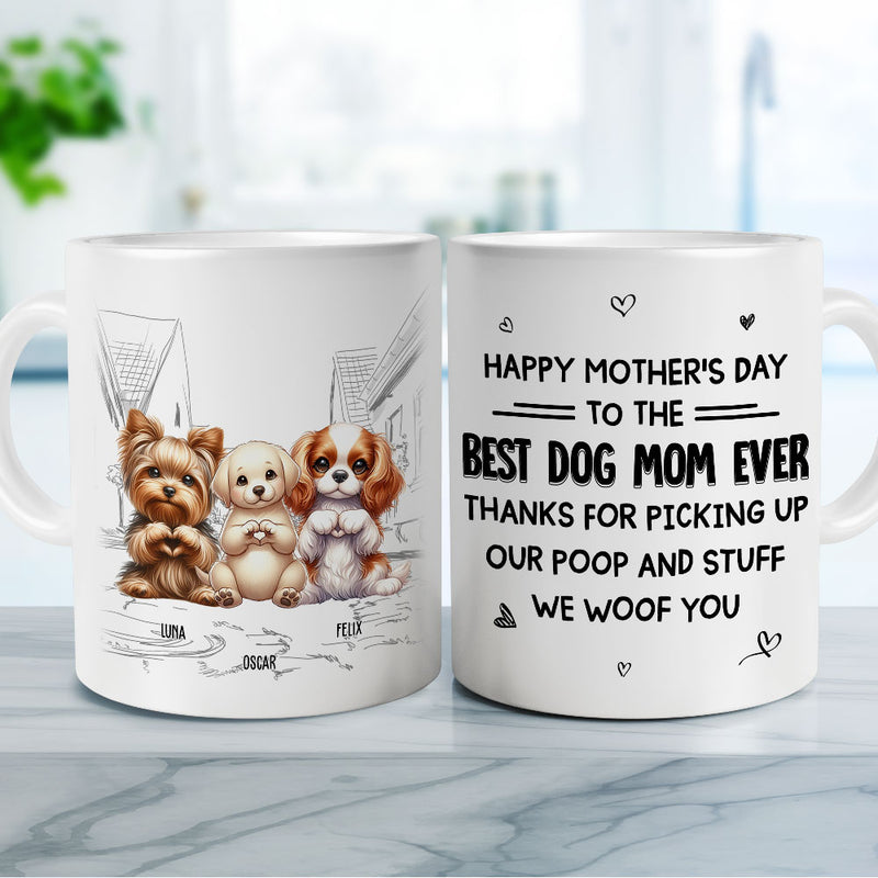 To The Best Dog Mom Ever - Personalized Custom Coffee Mug