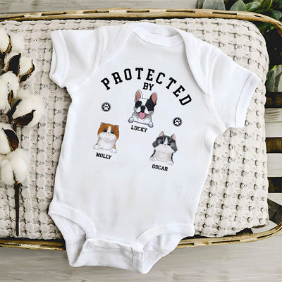 Protected By Pets - Personalized Custom Baby Onesie