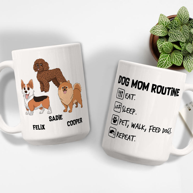 Dog Dad Routine - Personalized Custom Coffee Mug