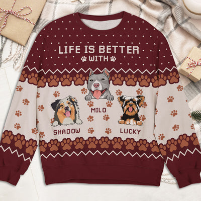 Life Is Better - Personalized Custom All-Over-Print Sweatshirt