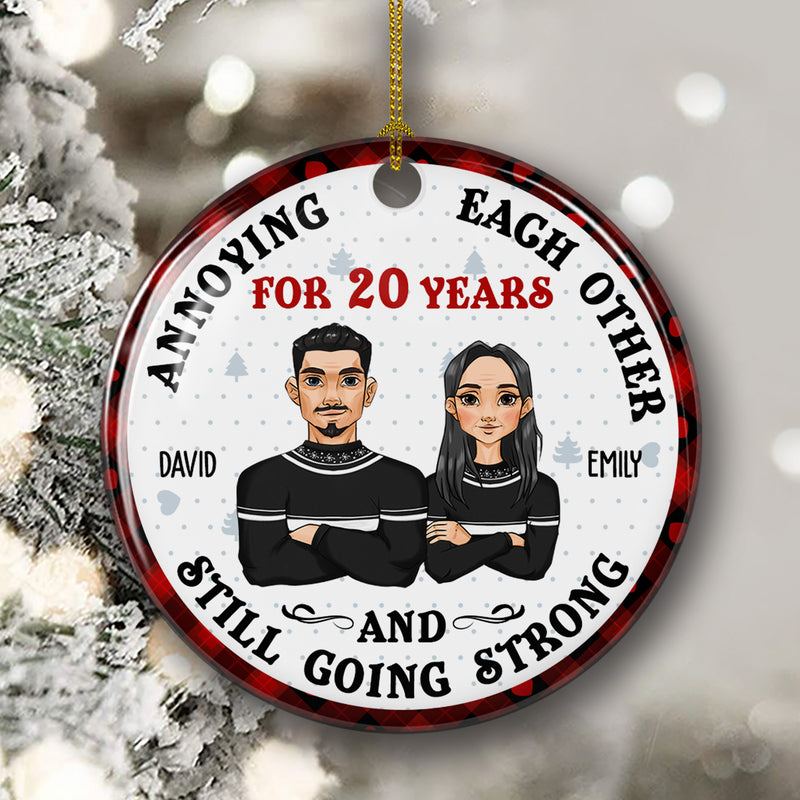 For Years - Personalized Custom Circle Ceramic Christmas Ornament