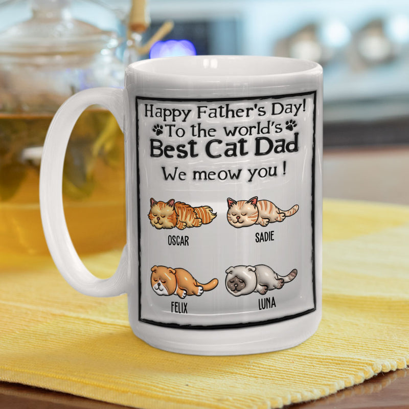 Best Cat Dad - Personalized Custom 3D Inflated Effect Mug