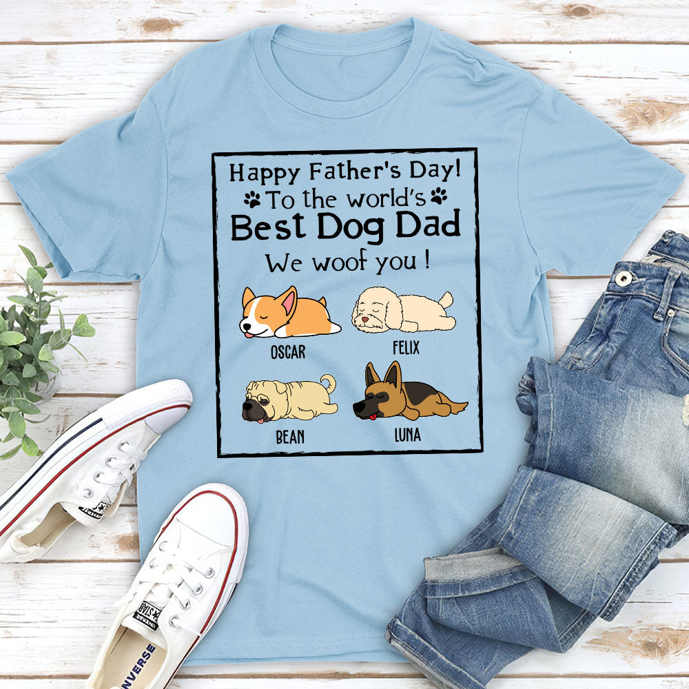 Woof Best Dog Dad - Personalized Custom Unisex T-shirt 