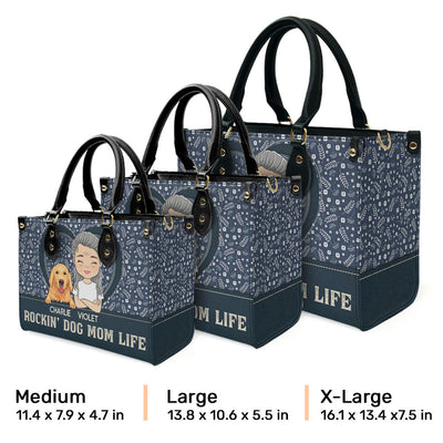 Rockin Mom Life - Personalized Custom Leather Bag