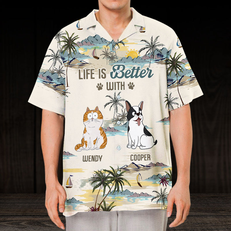 Better Life With Pet - Personalized Custom Hawaiian Shirt