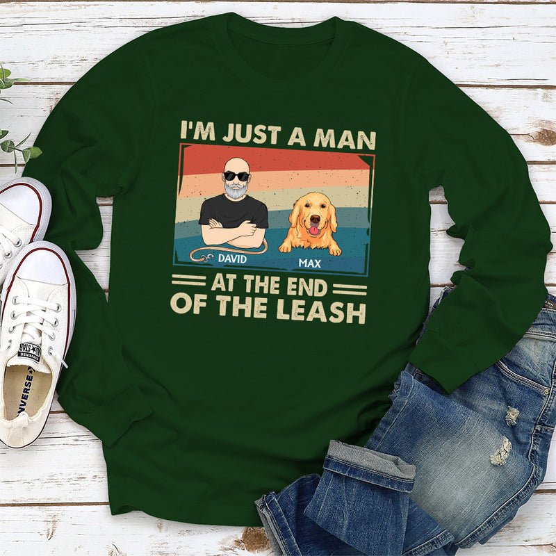 Dog Dad The Leash - Personalized Custom Long Sleeve T-shirt