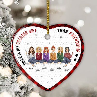 Greater Than Friendship - Personalized Custom Heart Ceramic Ornament