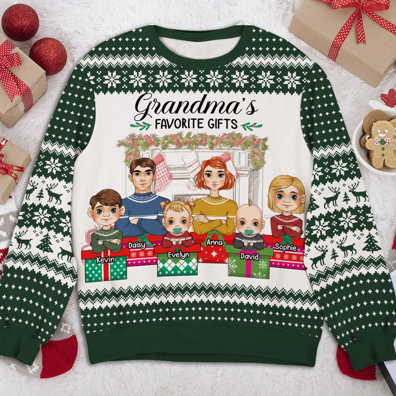 Grandma Favorite Gift - Personalized Custom All-Over-Print Sweatshirt