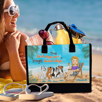 Dog Beach Days - Personalized Custom Canvas Tote Bag