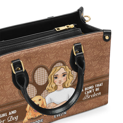 A Girl And Her Dog - Personalized Custom Leather Bag