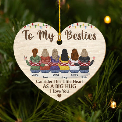 To My Bestie - Personalized Custom 1-layered Wood Ornament