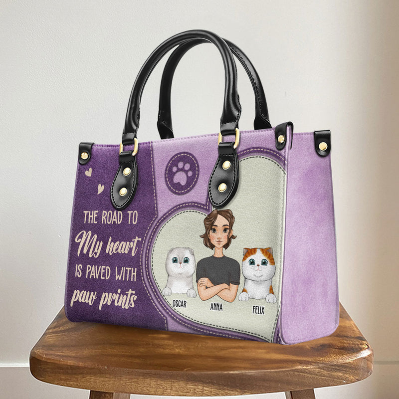 Paved With Paw Prints - Personalized Custom Leather Bag