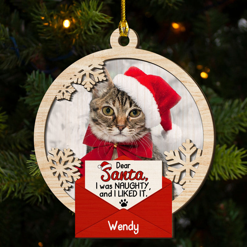 Dear Santa I Was Naughty - Personalized Custom 2-layered Wood Ornament