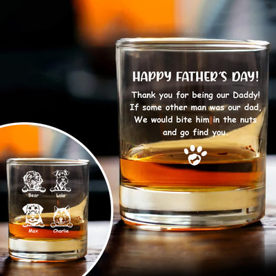 Thank You For Being My Daddy - Personalized Custom Engraved Whiskey Glass