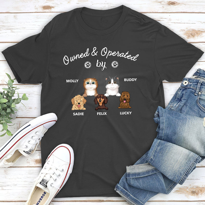 Operated By Pet - Personalized Custom Unisex T-shirt