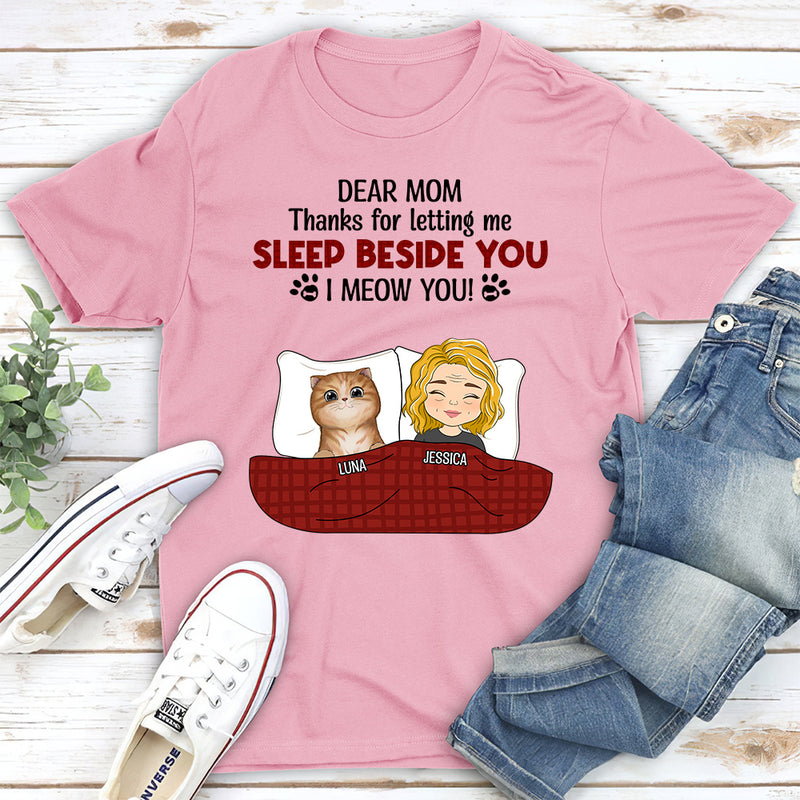 Sleeping Beside You - Personalized Custom Unisex T-shirt