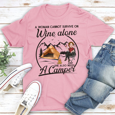 Wine Alone - Personalized Custom Unisex T-shirt