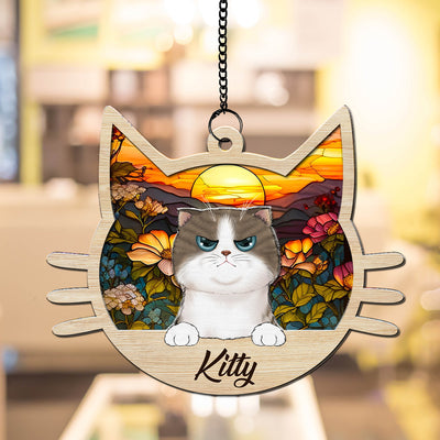 I Love My Cat - Personalized Custom Suncatcher