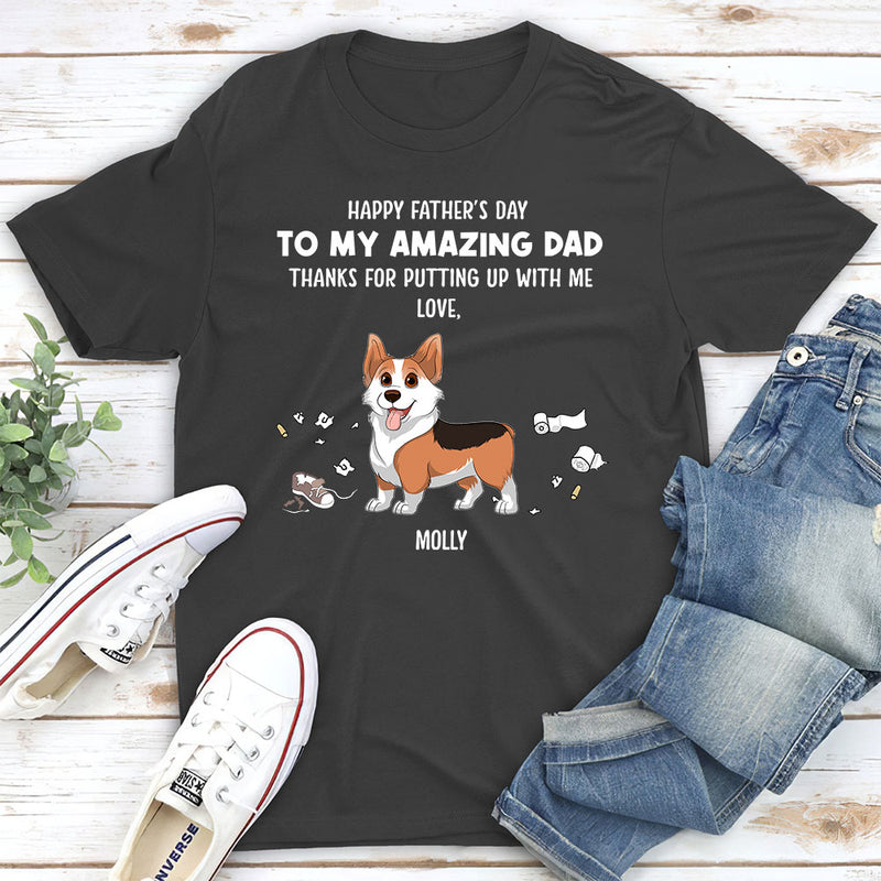 Dog Thanks For Dad - Personalized Custom Premium T-shirt