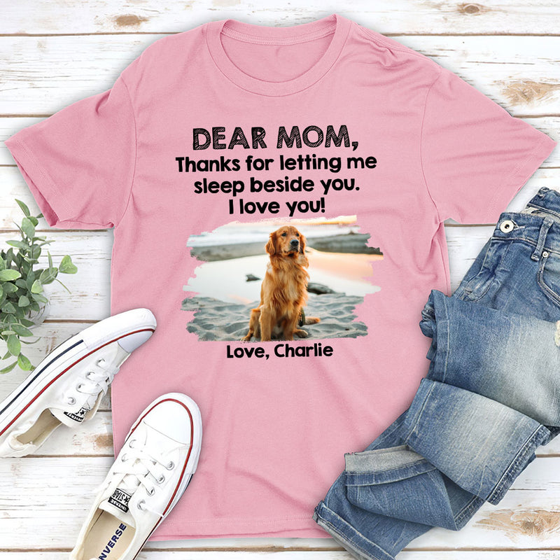 Sleep Beside Pet 2 - Personalized Custom Unisex T-shirt