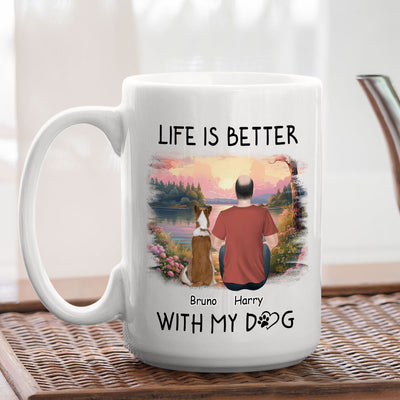 Better With Dogs - Personalized Custom Coffee Mug