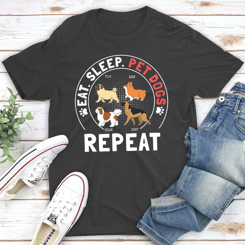 Pet Dog Repeat - Personalized Custom Unisex T-shirt