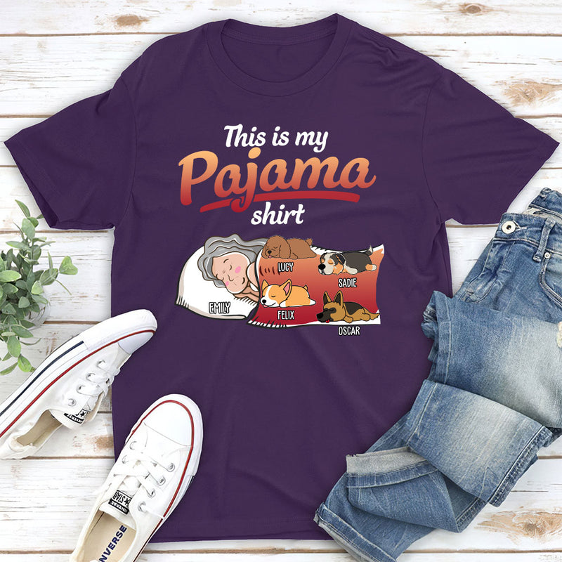 Holiday Pawjama With Dog - Personalized Custom Unisex T-shirt