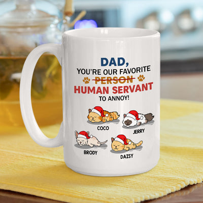 Meowy Human Servant - Personalized Custom Coffee Mug