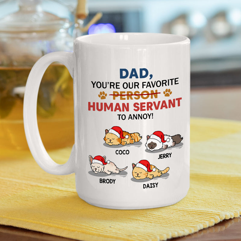 Meowy Human Servant - Personalized Custom Coffee Mug