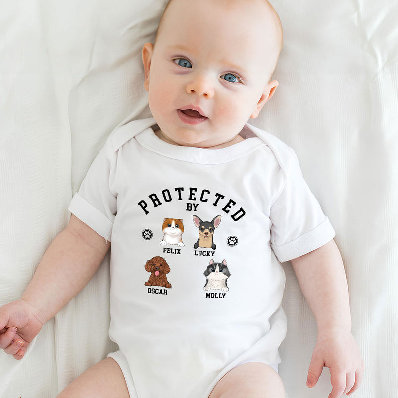 Protected By Pets - Personalized Custom Baby Onesie