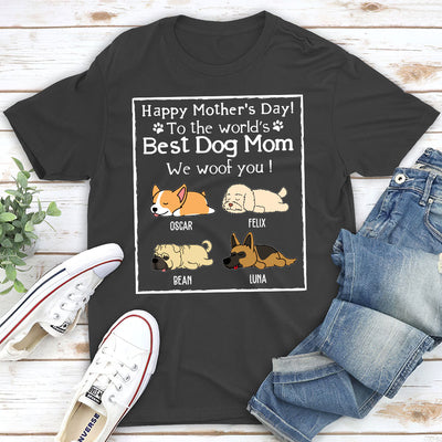 Woof Best Dog Mom Version 2 - Personalized Custom Unisex T-shirt