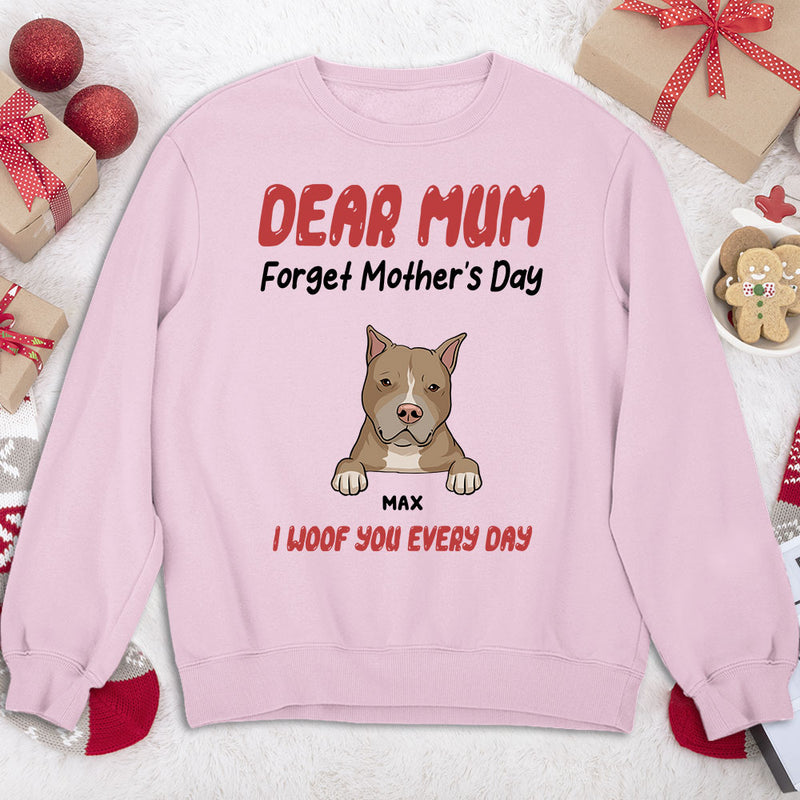 We Woof You Every Day Peeking Dog - Personalized Custom Sweatshirt