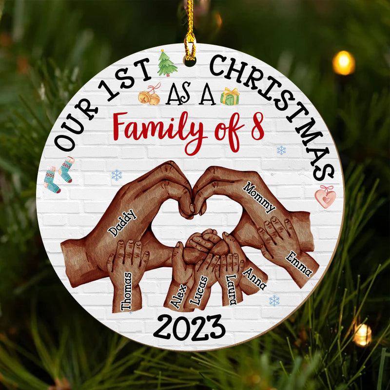 Our First Christmas - Personalized Custom 1-layered Wood Ornament