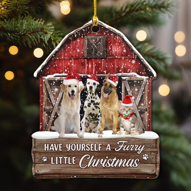 Pet House Christmas - Personalized Custom Wood Ornament